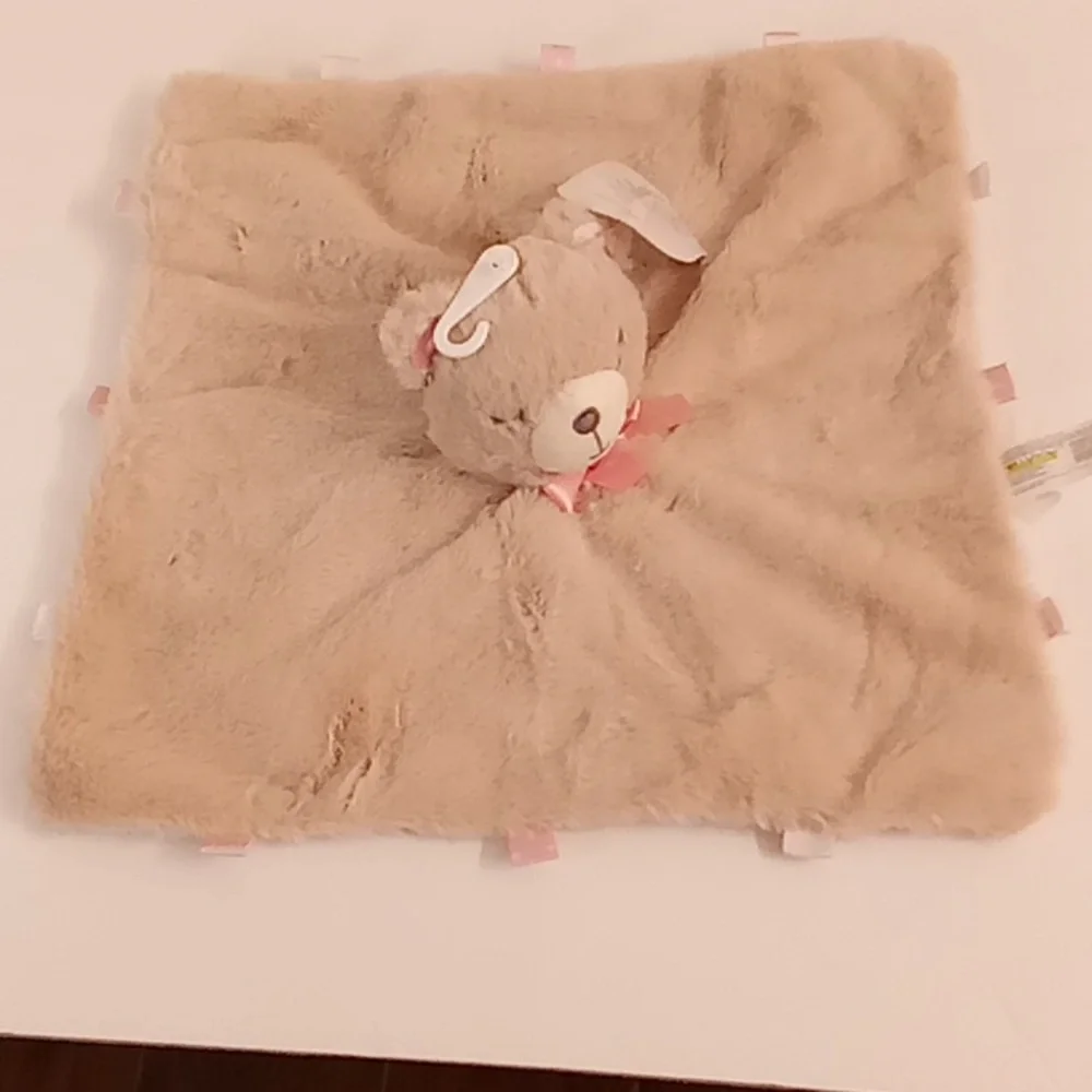 NEW Kelly Baby Lovey Lovie Bear rattler one size beige-pink colors B18 P - Picture 3 of 7